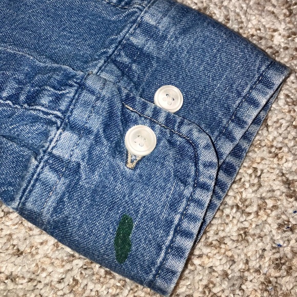 Thin Jean baggy button up - Picture 6 of 7